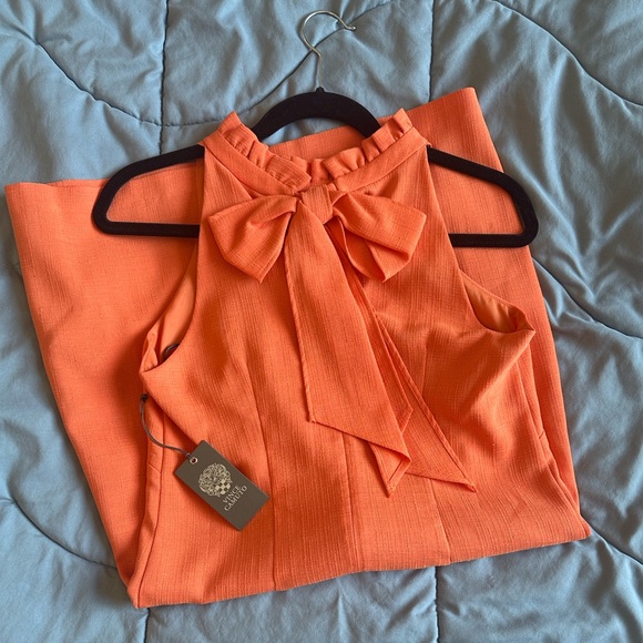 Vince Camuto Ruffle Neck Sleeveless Dress - Picture 3 of 5